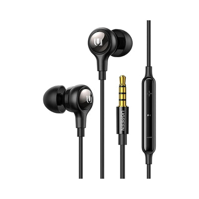 UGREEN EP105 In-Ear 3.5mm Wired Earphones with Mic & Volume Control - Hi-Fi Stereo Headphones for Smartphones, Tablets, & Laptops - Black