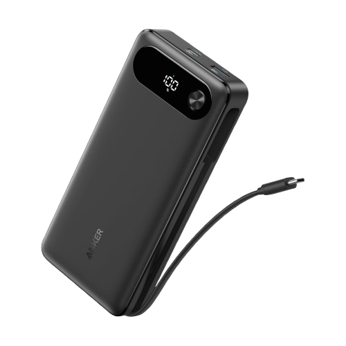 Anker 20,000mAh 87W Power Bank with Built-In USB-C Cable - Black | A1383H11