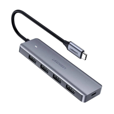 UGREEN CM219 USB-C to 4-Port USB 3.2 Gen 1 Hub - High-Speed 5Gbps Data Splitter with USB-C Power Port - Gray