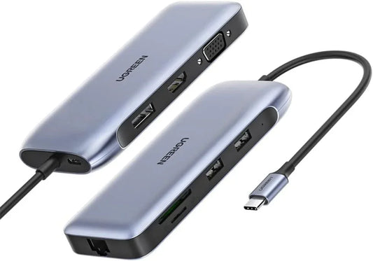 UGREEN (70301) موزع محول USB-C متعدد الوظائف 9 في 1 