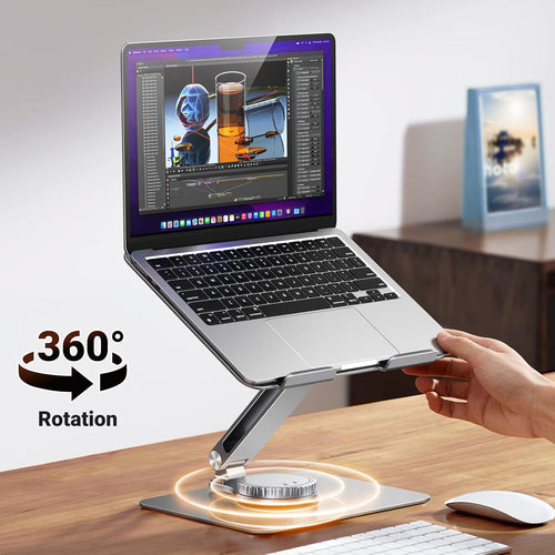 UGREEN 90849 Adjustable Laptop Stand - 360° Rotating Base Aluminum Holder (Open Box)