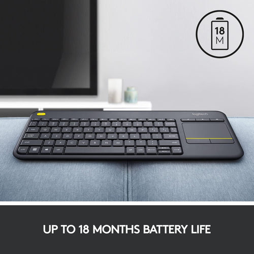 Logitech® K400 Plus Wireless Touch Keyboard - DARK - ARA (102) - INTNLn (Open Box)