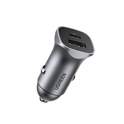 UGREEN Fast Car Chargers USB-A/USB-C 30W PD Gray