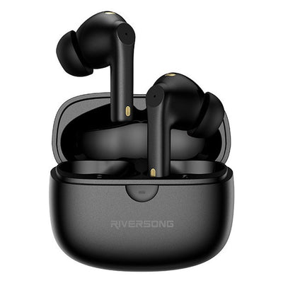 Riversong Utopia H5 True Wireless Earbuds - TWS Earphones with Active Noise Cancellation (ANC), IPX5 Water Resistance & 40-Hour Playtime - Black