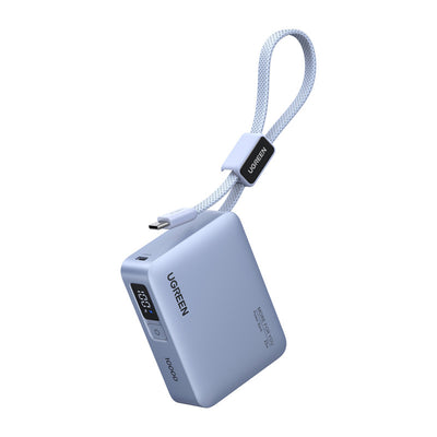 Ugreen 10,000mAh Power Bank, USB + USB-C, 33W, Built-in cable PB584